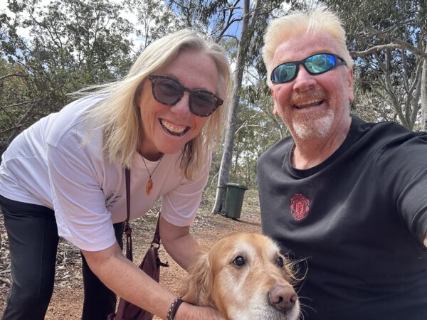 Tony with his wife and fur baby